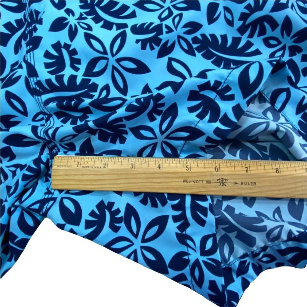 TOMMY BAHAMA Men‎ Swim Trunks Boardshorts Tie Waist Sz M Blue Floral Beachy 45-7